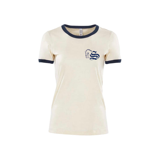 Women's Embroidered Ringer T-Shirt