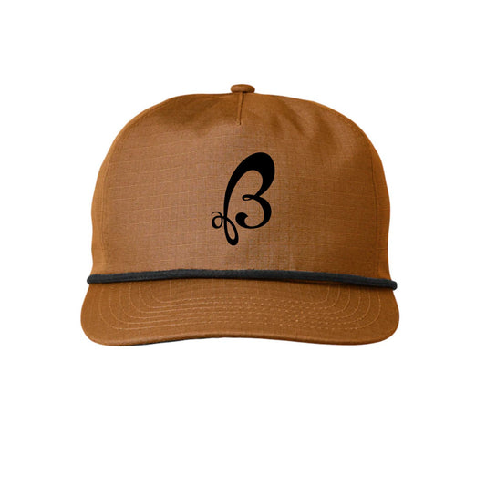 Gold hat with black blind grace butterfly 